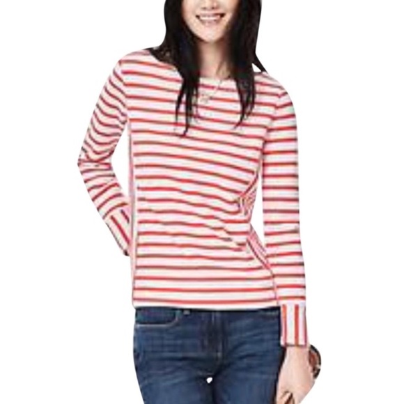Banana Republic Orange and White Striped Sweater - Picture 1 of 3